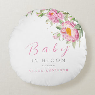 Coussins Ronds Fille Rose Floral bébé en Fleur Douche Douche mign