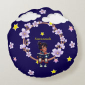 Coussins Ronds Fille utilisant son imagination (Dos)