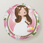 Coussins Ronds Filles roses avec oreiller à lancer Rose (Dos)