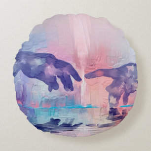 Coussins Ronds Fine art painting, surrealistic hand painted hands