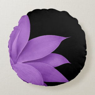 Coussins Ronds Finesse Agave #10 - Violet sur noir