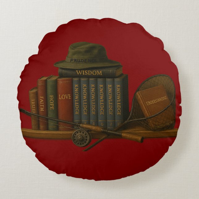 Coussins Ronds Fishing for Understanding Throw Pillow (Devant)