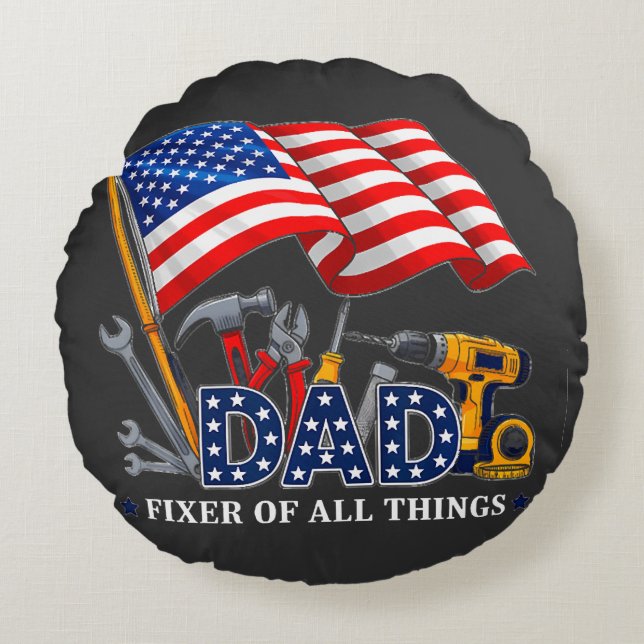 Coussins Ronds Fixer Of All Things Mechanic Dad (Devant)