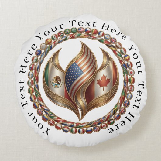 Coussins Ronds Flamme de l'unité internationale avec emblème de d (Dos)