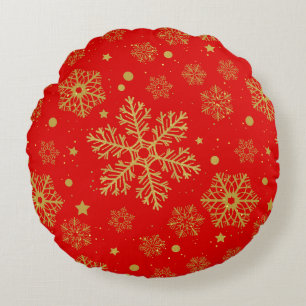 Coussins Ronds Flèche dorée sur rouge