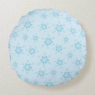 Coussins Ronds Fléchettes de neige, Bleu glacé, Fléchettes de nei