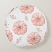 Coussins Ronds Fleur Citrouille d'aquarelle rose (Dos)
