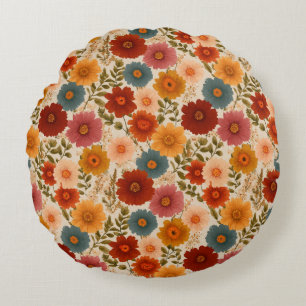 Coussins Ronds Fleur d'automne Cottagecore