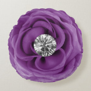 Coussins Ronds Fleur de diamant violet