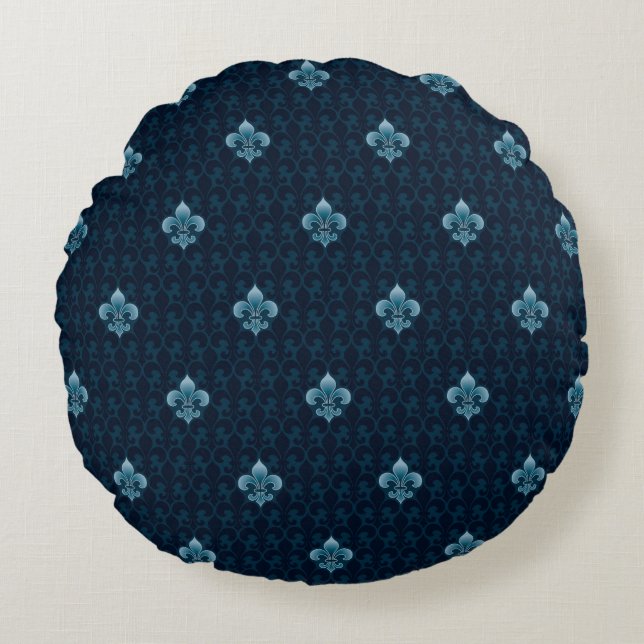 Coussins Ronds Fleur De Lis Pattern (Devant)