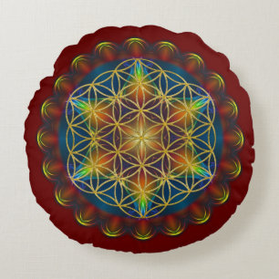 Coussins Ronds Fleur de vie / Blume des Lebens - Mandala III