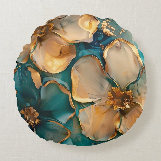 Coussins Ronds Fleur d'or (Devant)