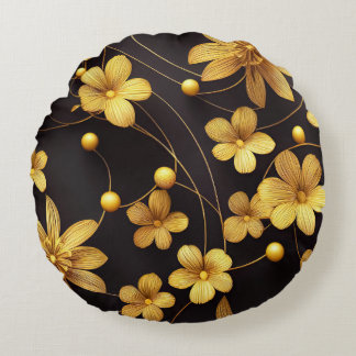 Coussins Ronds fleur dorée