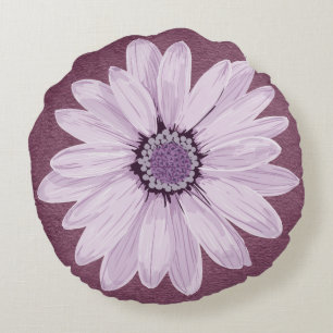 Coussins Ronds Fleur Lilac et violet