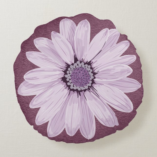 Coussins Ronds Fleur Lilac et violet (Dos)
