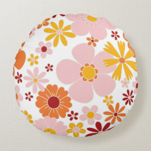 Coussins Ronds Fleur retro des années 70