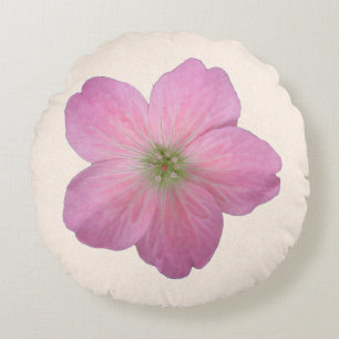 Coussins Ronds Fleur rose douce botanique de géranium sur toute