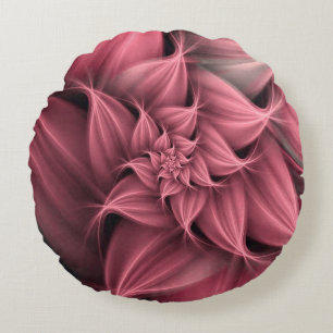 Coussins Ronds Fleur rose impressionnant Fractale