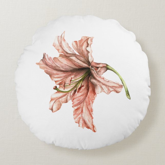 Coussins Ronds Fleur rose Lily (Devant)