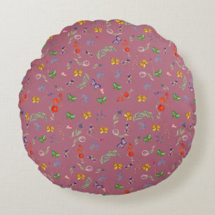 Coussins Ronds Fleur sauvage romantique