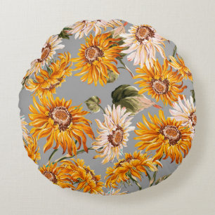 Coussins Ronds Fleur tournesol ressort beau patchwork sans soudur