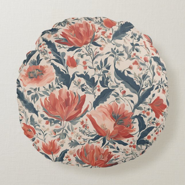 Coussins Ronds Fleur Vintage (Devant)