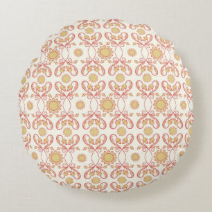 Coussins Ronds Fleur vintage Arrière - plan. Motif floral incolor