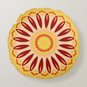 Coussins Ronds Fleuron couleur kaléidoscope