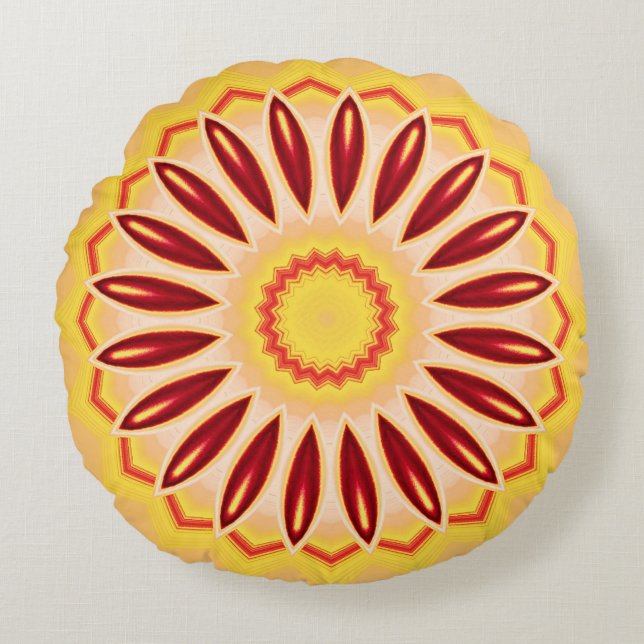 Coussins Ronds Fleuron couleur kaléidoscope (Devant)