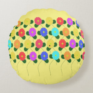 Coussins Ronds Fleurs amusantes