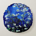 Coussins Ronds Fleurs d'amandier de Van Gogh bleu vert<br><div class="desc">Fleurs d'amandier par Vincent Van Gogh
altération de couleur copyright 2sweet4wordsDesigns/ PureVintage Love

Obtenez la beauté des Fleurs d'amandier de Van Gogh bien-aimées dans les couleurs qui correspondent à votre maison. 

vincent van gogh,  van gogh,  fleurs d'amandier,  fleurs,  floral,  joli,  beau, </div>