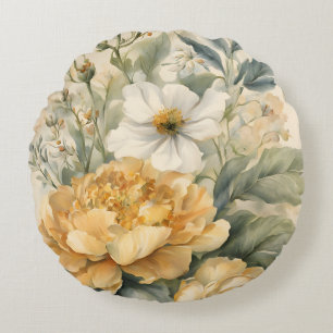 Coussins Ronds fleurs dans le jardin