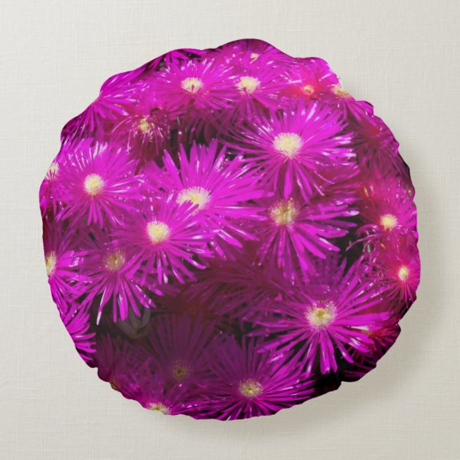 Coussins Ronds Fleurs d'aster rose (Dos)