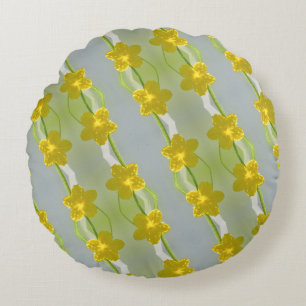 Coussins Ronds Fleurs De Concombre Jaune, Pierres Vertes, Oreille