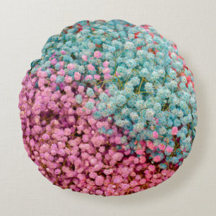 Coussins Ronds Fleurs de Gypsophile Baby Breath Pastel Coloré Pat