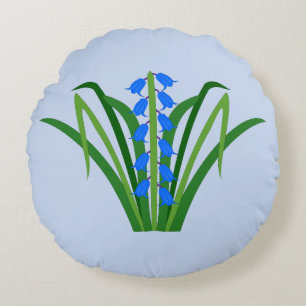 Coussins Ronds Fleurs de Jacinthe Bleue Garçon Printemps