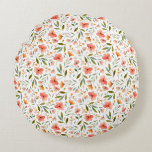 Coussins Ronds Fleurs de pêche au printemps gaies