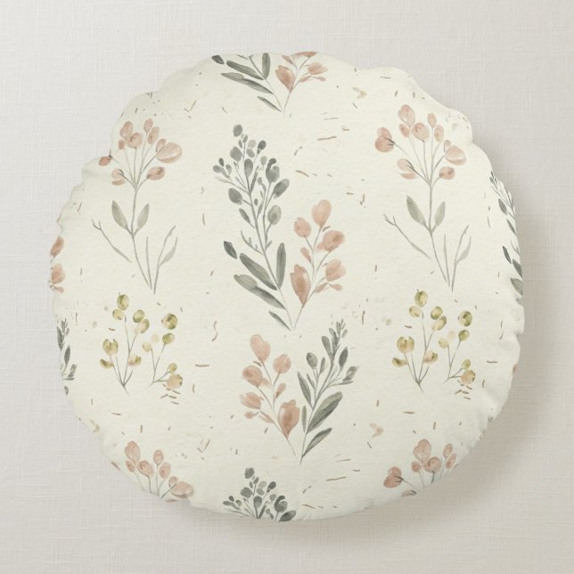 Coussins Ronds Fleurs de prairie, par Natasha Us (Devant)