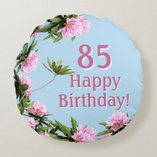 Coussins Ronds Fleurs de Rhododendron pour les 85 ans Personnalis