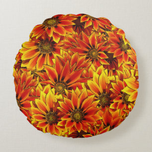 Coussins Ronds Fleurs de soleil orange