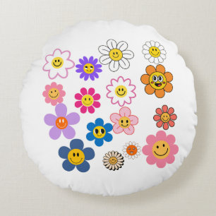 Coussins Ronds Fleurs de sourire