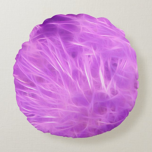 Coussins Ronds Fleurs de teintes violettes transformées (Devant)