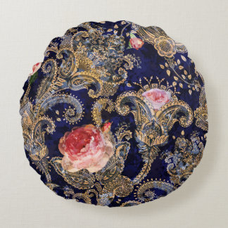 Coussins Ronds Fleurs décoratives colorées Batik