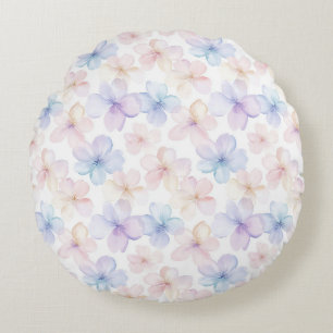 Coussins Ronds Fleurs Féminines Bleu Violet Rose