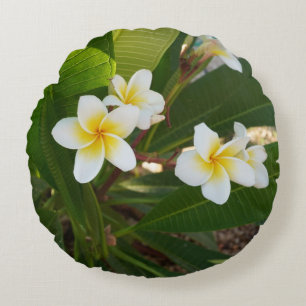 Coussins Ronds Fleurs Frangipani parfumées