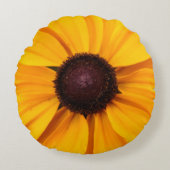 Coussins Ronds Fleurs jaunes et brunes (Devant)