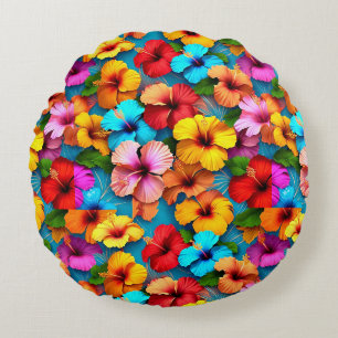 Coussins Ronds Fleurs multicolores florales Motif-36355