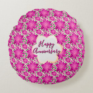 Coussins Ronds Fleurs roses personnalisées et sur mesure