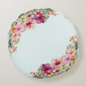 Coussins Ronds Fleurs roses tropicales florales (Dos)
