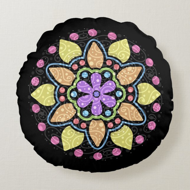 Coussins Ronds Fleurs sublimées (Devant)